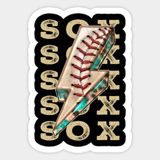 Aesthetic Design Sox Gifts Vintage Styles Baseball Sticker